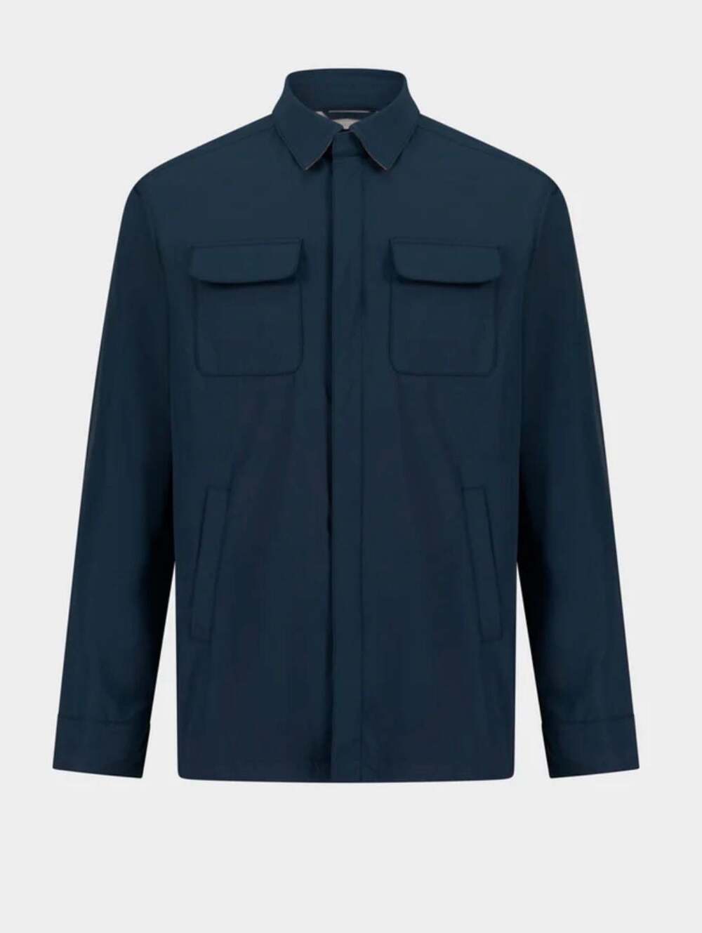 MANDELLI Technical Fabric Overshirt Blue Wind Resistant Shirt Jacket EU 48 US 36